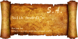 Sulik András névjegykártya